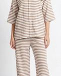 Sajiero Summer Loungewear Set - Monroe Stripe - Brown