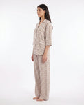 Sajiero Summer Loungewear Set - Monroe Stripe - Brown