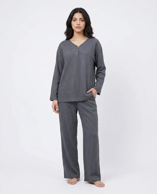 Sajiero Summer Loungewear Set - Serano Rib - Grey