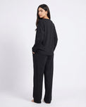 Sajiero Summer Loungewear Set - Serano Rib - Black