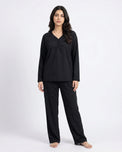 Sajiero Summer Loungewear Set - Serano Rib - Black
