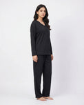 Sajiero Summer Loungewear Set - Serano Rib - Black