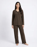Sajiero Summer Loungewear Set - Serano Rib - Brown
