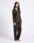 Sajiero Summer Loungewear Set - Serano Rib - Brown