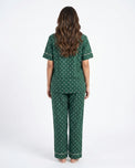 Sajiero Linen Pajama Suit - Emerald Ease