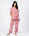 Sajiero Linen Pajama Suit - Rosy Meadow