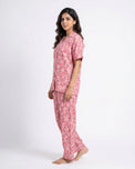 Sajiero Linen Pajama Suit - Rosy Meadow