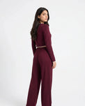 Sajiero Cotton PJ Set - Velour - Maroon