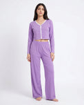 Sajiero Cotton PJ Set - Velour - Purple