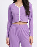 Sajiero Cotton PJ Set - Velour - Purple