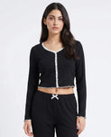 Sajiero Cotton PJ Set - Midnight Comfort - Black
