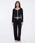 Sajiero Cotton PJ Set - Midnight Comfort - Black