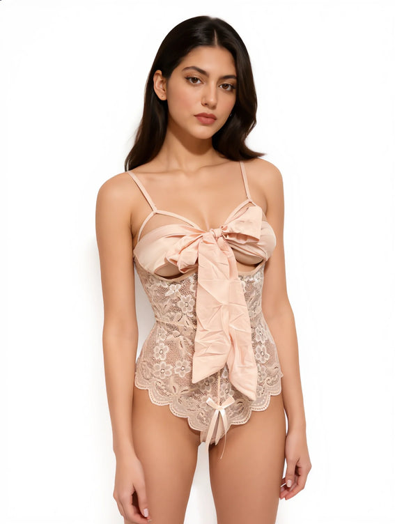 Sajiero Ezra Open Bust Transparent Lingerie