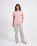 Sajiero Cotton PJ Set - Blush Stripe