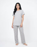 Sajiero Cotton PJ Set - Grey Bunny