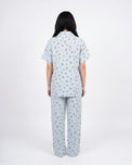 Sajiero Linen Pajama Suit - Floren - Sky Blue