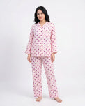 Sajiero Linen Pajama Suit - Heartbeat