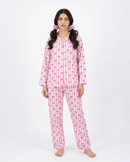 Sajiero Linen Pajama Suit - Heart Stripe