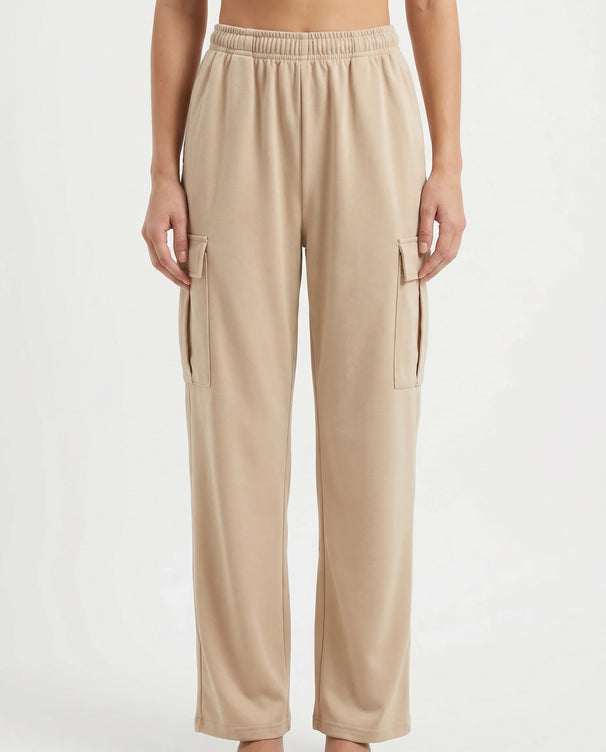 Sajiero Cotton Terry Cargo Trouser - Beige