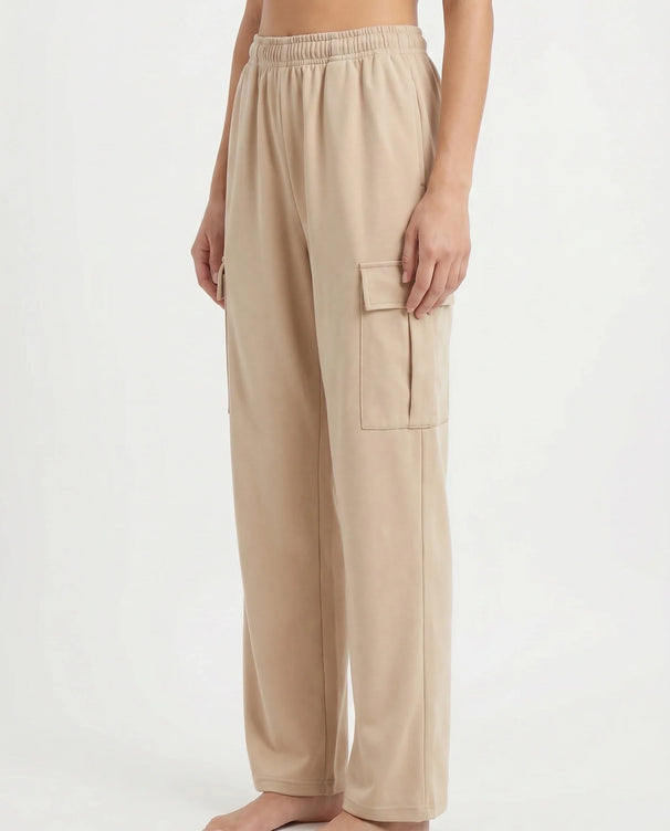 Sajiero Cotton Terry Cargo Trouser - Beige
