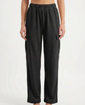 Sajiero Cotton Terry Cargo Trouser - Black