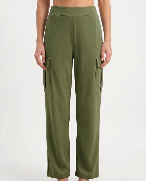 Sajiero Cotton Terry Cargo Trouser - Green