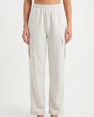Sajiero Cotton Terry Cargo Trouser - White