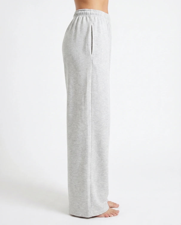 Sajiero Cotton Terry Wide Leg Trouser - White