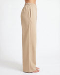 Sajiero Cotton Terry Wide Leg Trouser - Beige