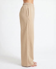 Sajiero Cotton Terry Wide Leg Trouser - Beige