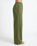 Sajiero Cotton Terry Wide Leg Trouser - Green