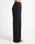 Sajiero Cotton Terry Wide Leg Trouser - Black