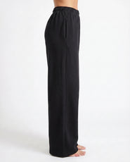 Sajiero Cotton Terry Wide Leg Trouser - Black