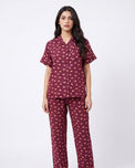 Sajiero Linen Pajam Suit - Sweet Heart