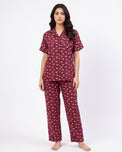 Sajiero Linen Pajam Suit - Sweet Heart