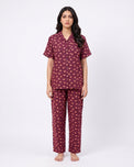 Sajiero Linen Pajam Suit - Sweet Heart