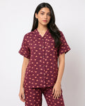 Sajiero Linen Pajam Suit - Sweet Heart