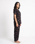Sajiero Linen Pajama Suit - Floral Dusk