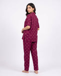 Sajiero Linen Pajama suit - Plum Heart