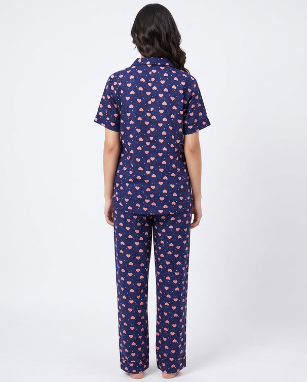 Sajiero Linen Pajama Suit - Juicy Heart