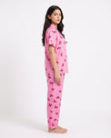 Sajiero Linen Pajama Suit - Bow Blush