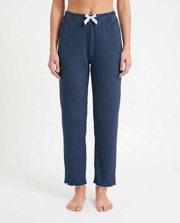 Sajiero Cotton Trouser- Midnight Comfort - Blue