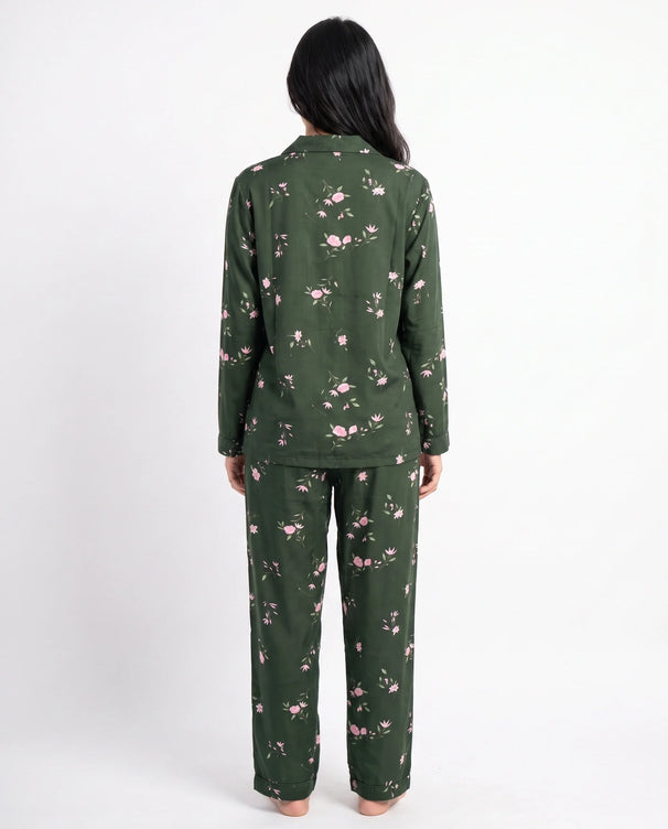 Sajiero Linen Pajama Suit - Botanica