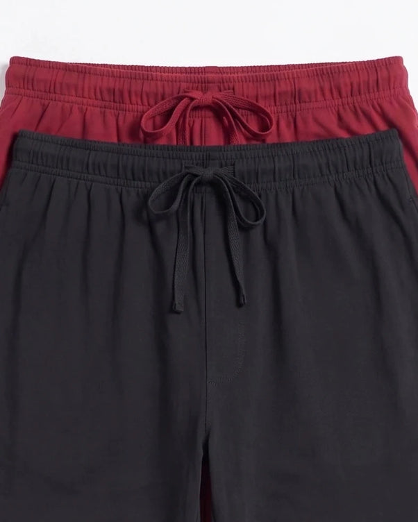Sajiero Pack of 2 Trousers - Comfy Sleep - Black & Maroon