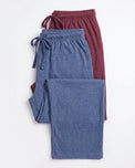 Sajiero Pack of 2 Trousers - Comfy Sleep - Blue & Maroon