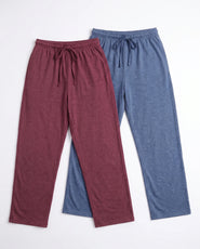 Sajiero Pack of 2 Trousers - Comfy Sleep - Blue & Maroon