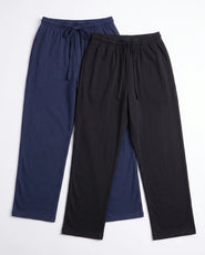 Sajiero Pack of 2 Trousers - Comfy Sleep - Black & Blue