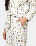 Sajiero Summer Crinkled Pajama Suit - Pastel Bloom