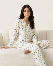 Sajiero Summer Crinkled Pajama Suit - Pastel Bloom