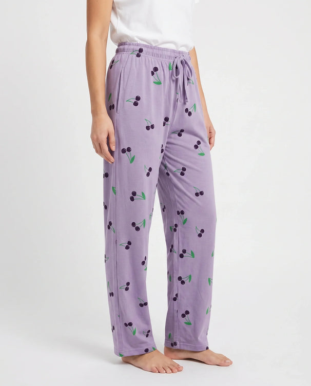 Sajiero Cotton Trouser - Cherry Daze - Purple